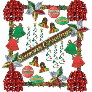 Beistle 31-Piece Season’s Greetings Reflections Decorating Kit