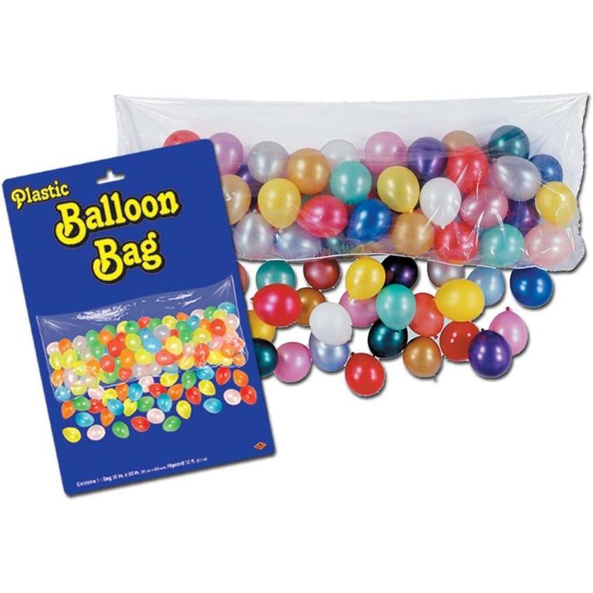 image:imageBeistle Plastic Balloon Bag  1 Pack Clear One Time Use Release Bag with Pull Cord and Hanging Loops for NYE Countdowns Surprise Party Drops and Photo Moments Balloons Not Included 3 x 6 81
