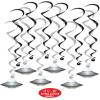 Beistle Flying Saucer Whirls – 24 Pack, Black & Silver Hanging Swirl Decorations with UFO Cutouts, Space-Themed Ceiling Décor for Alien Parties, Sci-Fi Events & Cosmic Galaxy Celebrations, 17½”–25″