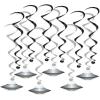 Beistle Flying Saucer Whirls – 24 Pack, Black & Silver Hanging Swirl Decorations with UFO Cutouts, Space-Themed Ceiling Décor for Alien Parties, Sci-Fi Events & Cosmic Galaxy Celebrations, 17½”–25″