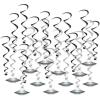 Beistle Flying Saucer Whirls – 24 Pack, Black & Silver Hanging Swirl Decorations with UFO Cutouts, Space-Themed Ceiling Décor for Alien Parties, Sci-Fi Events & Cosmic Galaxy Celebrations, 17½”–25″