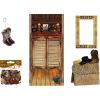 Beistle Western Themed Party Decoration Kit – 3-D Western Centerpiece, Wanted Photo Booth Frame, Cowboy Boot Photo Holder, Western Icon Confetti, Wild West Saloon Door Cover – Farm Birthday Supplies