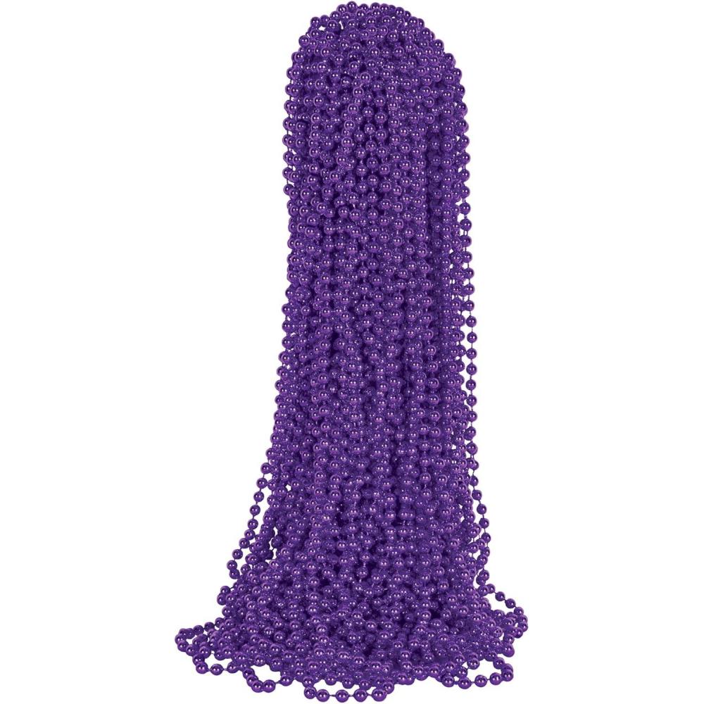 image:imageBeistle Blue Party Beads  50 Pack Bulk Plastic Bead Necklaces Lightweight Costume Accessories for Mardi Gras New Years Eve Themed Parties Stage Styling Photo Booth Props amp Event Dcor 33Purple