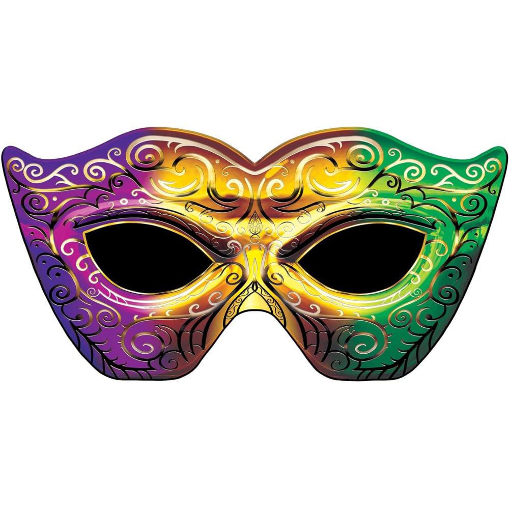 image:imageBeistle Mardi Gras Masquerade Mask StandUp Colorful Cardboard Display with Attached Easel Festive Mask Prop for New Orleans Parties Carnival Themes Parades amp Photo Backdrops 27 x 4 7