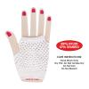 Beistle Black Short Fishnet Gloves – 2 Pairs, Fingerless Stretch Mesh Costume Accessories with Elastic Wrist Cuffs, Retro 80s Party Wear, Halloween Outfit Accents for Dance Rave Themed Events(White)