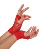 Beistle Black Short Fishnet Gloves – 2 Pairs, Fingerless Stretch Mesh Costume Accessories with Elastic Wrist Cuffs, Retro 80s Party Wear, Halloween Outfit Accents for Dance Rave Themed Events(Red)