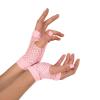 Beistle Black Short Fishnet Gloves – 2 Pairs, Fingerless Stretch Mesh Costume Accessories with Elastic Wrist Cuffs, Retro 80s Party Wear, Halloween Outfit Accents for Dance Rave Themed Events(Pink)