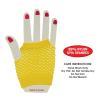 Beistle Black Short Fishnet Gloves – 2 Pairs, Fingerless Stretch Mesh Costume Accessories with Elastic Wrist Cuffs, Retro 80s Party Wear, Halloween Outfit Accents for Dance Rave Themed Events(Yellow)