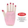 Beistle Black Short Fishnet Gloves – 2 Pairs, Fingerless Stretch Mesh Costume Accessories with Elastic Wrist Cuffs, Retro 80s Party Wear, Halloween Outfit Accents for Dance Rave Themed Events(Pink)