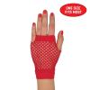 Beistle Black Short Fishnet Gloves – 2 Pairs, Fingerless Stretch Mesh Costume Accessories with Elastic Wrist Cuffs, Retro 80s Party Wear, Halloween Outfit Accents for Dance Rave Themed Events(Red)