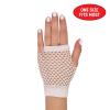 Beistle Black Short Fishnet Gloves – 2 Pairs, Fingerless Stretch Mesh Costume Accessories with Elastic Wrist Cuffs, Retro 80s Party Wear, Halloween Outfit Accents for Dance Rave Themed Events(White)