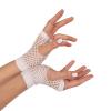 Beistle Black Short Fishnet Gloves – 2 Pairs, Fingerless Stretch Mesh Costume Accessories with Elastic Wrist Cuffs, Retro 80s Party Wear, Halloween Outfit Accents for Dance Rave Themed Events(White)