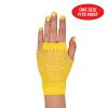 Beistle Black Short Fishnet Gloves – 2 Pairs, Fingerless Stretch Mesh Costume Accessories with Elastic Wrist Cuffs, Retro 80s Party Wear, Halloween Outfit Accents for Dance Rave Themed Events(Yellow)