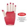 Beistle Black Short Fishnet Gloves – 2 Pairs, Fingerless Stretch Mesh Costume Accessories with Elastic Wrist Cuffs, Retro 80s Party Wear, Halloween Outfit Accents for Dance Rave Themed Events(Red)