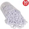 Beistle Blue Party Beads – 50 Pack, Bulk Plastic Bead Necklaces, Lightweight Costume Accessories for Mardi Gras, New Year’s Eve, Themed Parties, Stage Styling, Photo Booth Props & Event Décor, 33”(White)