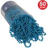 Beistle Blue Party Beads – 50 Pack, Bulk Plastic Bead Necklaces, Lightweight Costume Accessories for Mardi Gras, New Year’s Eve, Themed Parties, Stage Styling, Photo Booth Props & Event Décor, 33”(Blue)