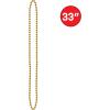 Beistle Blue Party Beads – 50 Pack, Bulk Plastic Bead Necklaces, Lightweight Costume Accessories for Mardi Gras, New Year’s Eve, Themed Parties, Stage Styling, Photo Booth Props & Event Décor, 33”(Gold)