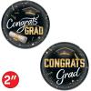 Beistle Congrats Grad Buttons – 6 Pack, Graduation Pinback Buttons with Black & Gold Designs, Round Buttons with Metal Backs, Celebration Accessories for Graduation Ceremonies, Events & Parties, 2″