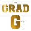 Beistle Foil Grad Streamer – Gold Letter Banner with White Ribbon, Metallic Foil-Mounted Cardstock Letters, Graduation Party Decor for Grads, Ceremonies, Commencements & Celebrations, 12¼” x 3′ 6″
