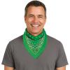 Beistle Green Fabric Bandanas – 3 Pack, Polyester Paisley Head Scarf Squares, Western Cowboy Rodeo Festival Wearables, Country Costume Accessories, Neck Scarf Wraps & Themed Event Décor, 22″ x 22″