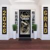 Beistle Jointed Foil Graduation Pull-Down Cutouts – 2 Pack, Hanging Decorations with “Class of 2026” & “Congrats GRAD” Designs, Black and Gold Graduation Décor for Ceremonies & Celebrations, 6’