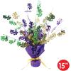 Beistle Mardi Gras Centerpiece & Confetti Set – 15″ Gleam ‘N Burst Table Decoration with Purple Base & Gold Ribbon and ½ Ounce Metallic Mardi Gras Scatter, Party Décor for Celebrations and Events