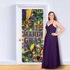 Beistle Mardi Gras Door Covers – 2 Pack, All-Weather Thin Plastic Decorations with Mask, Beads & Fleur-de-Lis Design, Green, Gold & Purple Carnival Entryway Décor for Masquerade Parties, 6′ x 30″