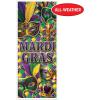 Beistle Mardi Gras Door Covers – 2 Pack, All-Weather Thin Plastic Decorations with Mask, Beads & Fleur-de-Lis Design, Green, Gold & Purple Carnival Entryway Décor for Masquerade Parties, 6′ x 30″