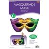 Beistle Mardi Gras Masquerade Mask Stand-Up – Colorful Cardboard Display with Attached Easel, Festive Mask Prop for New Orleans Parties, Carnival Themes, Parades & Photo Backdrops, 27½” x 4′ 7″