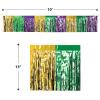 Beistle Mardi Gras Metallic Fringe Drape – Single-Ply Foil Garland, Green, Gold, Purple Fringe Decoration, Décor for Wall, Table or Doorway, Streamer for Carnival Events & Festive Displays, 15″ x 10′