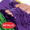 Beistle Mardi Gras Metallic Fringe Drape – Single-Ply Foil Garland, Green, Gold, Purple Fringe Decoration, Décor for Wall, Table or Doorway, Streamer for Carnival Events & Festive Displays, 15″ x 10′