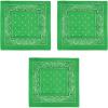 Beistle Green Fabric Bandanas – 3 Pack, Polyester Paisley Head Scarf Squares, Western Cowboy Rodeo Festival Wearables, Country Costume Accessories, Neck Scarf Wraps & Themed Event Décor, 22″ x 22″