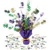 Beistle Mardi Gras Centerpiece & Confetti Set – 15″ Gleam ‘N Burst Table Decoration with Purple Base & Gold Ribbon and ½ Ounce Metallic Mardi Gras Scatter, Party Décor for Celebrations and Events
