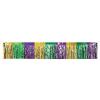 Beistle Mardi Gras Metallic Fringe Drape – Single-Ply Foil Garland, Green, Gold, Purple Fringe Decoration, Décor for Wall, Table or Doorway, Streamer for Carnival Events & Festive Displays, 15″ x 10′
