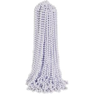 Beistle Blue Party Beads – 50 Pack, Bulk Plastic Bead Necklaces, Lightweight Costume Accessories for Mardi Gras, New Year’s Eve, Themed Parties, Stage Styling, Photo Booth Props & Event Décor, 33”(White)