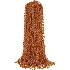 Beistle Blue Party Beads – 50 Pack, Bulk Plastic Bead Necklaces, Lightweight Costume Accessories for Mardi Gras, New Year’s Eve, Themed Parties, Stage Styling, Photo Booth Props & Event Décor, 33”(Orange)