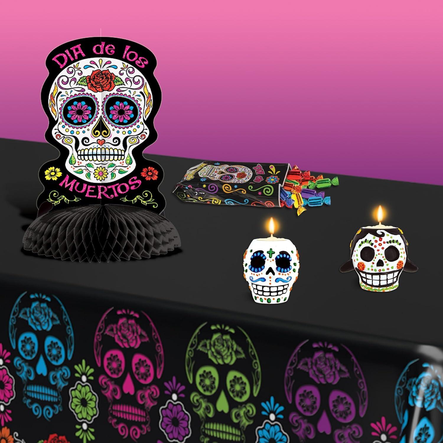 image:imageBeistle Day of The Dead Tea Light Holder Set Male and Female Sugar Skull Candle Holders Ceramic Dia de Los Muertos Dcor Decorations for Altar Displays Home and Festive Celebrations 6 Ounces