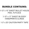 Beistle Crime Scene Party Decoration Bundle – Bullet Hole Peel ’N Place Stickers, Bloody Handprint Window Clings and Caution Tape, Realistic Police, Forensic and Halloween Décor for Parties & Events