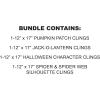 Beistle Halloween Window Cling Decoration Bundle – Pumpkin Patch, Jack-O’-Lanterns, Classic Characters, and Spider Web Silhouettes, Static Window Decals for Mirrors & Glass Surfaces, Reusable Décor