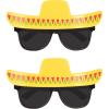 Beistle 2 Piece Plastic Novelty Sombrero Glasses, Fiesta Party Supplies For Cinco De Mayo Photo Booth, Mexican Theme Décor