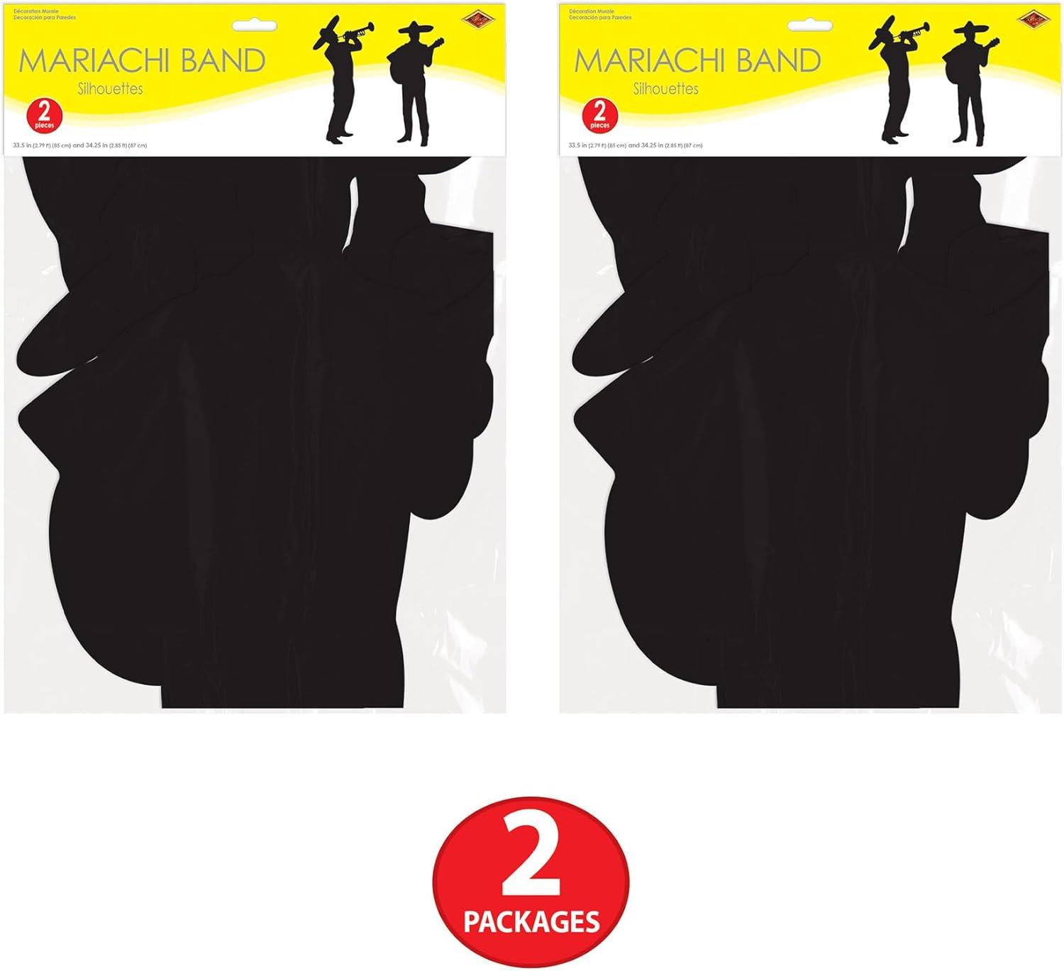 image:imageBeistle Mariachi Band Silhouettes Set of 4 Fiesta Party Decor Props for Mexican Theme Celebrations Musician Wall Art and Cinco de Mayo and Taco Tuesday Decorations
