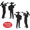 Beistle Mariachi Band Silhouettes, Set of 4- Fiesta Party Decor Props for Mexican Theme Celebrations, Musician Wall Art, and Cinco de Mayo and Taco Tuesday Decorations