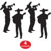 Beistle Mariachi Band Silhouettes, Set of 4- Fiesta Party Decor Props for Mexican Theme Celebrations, Musician Wall Art, and Cinco de Mayo and Taco Tuesday Decorations