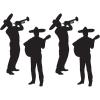 Beistle Mariachi Band Silhouettes, Set of 4- Fiesta Party Decor Props for Mexican Theme Celebrations, Musician Wall Art, and Cinco de Mayo and Taco Tuesday Decorations