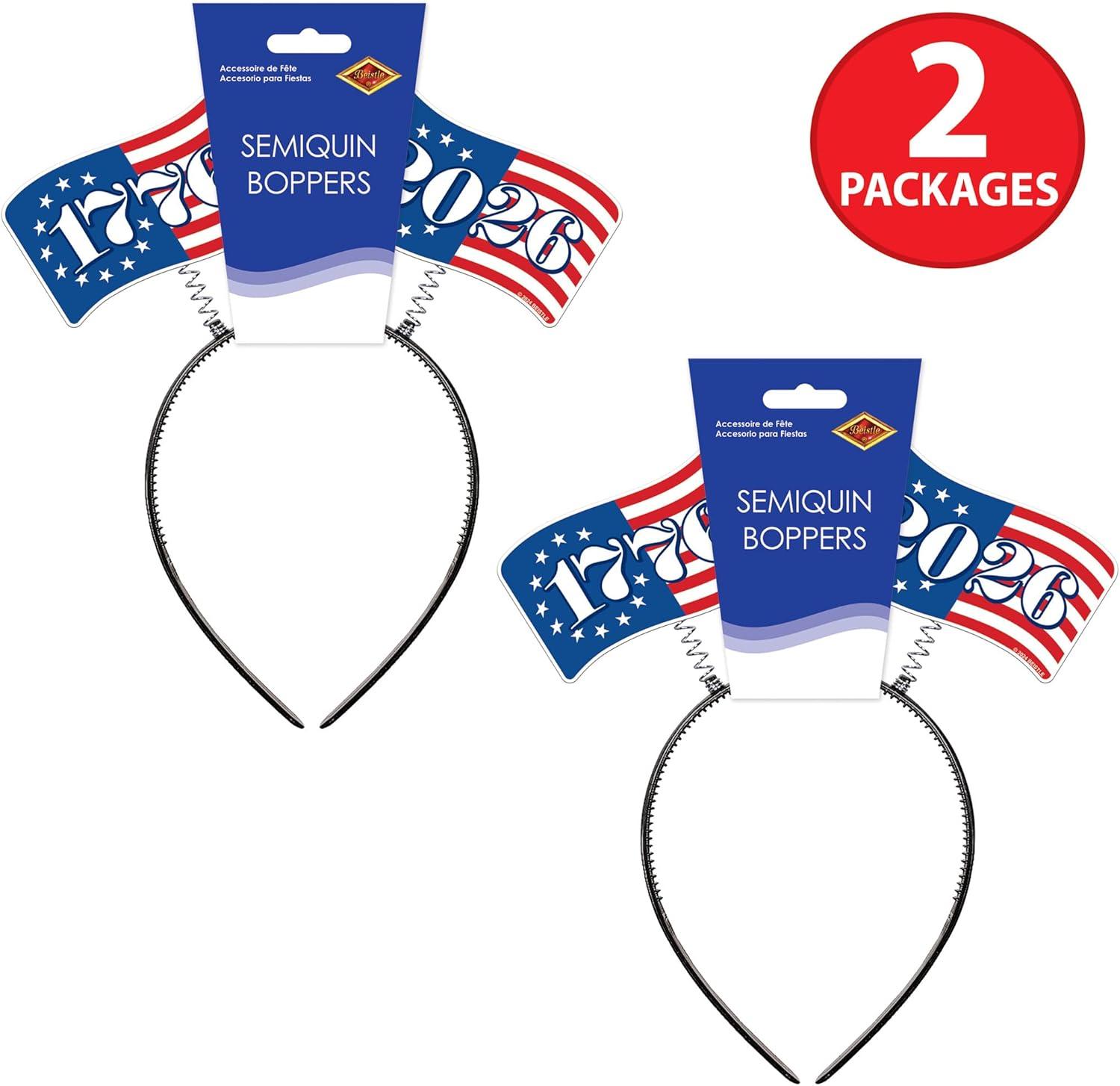 image:imageBeistle Semiquincentennial Flag Boppers 2 Pack Headband Accessories Patriotic 17762026 Headwear for July 4th Parades United States 250 Anniversary Commemorations amp National Themed Celebrations