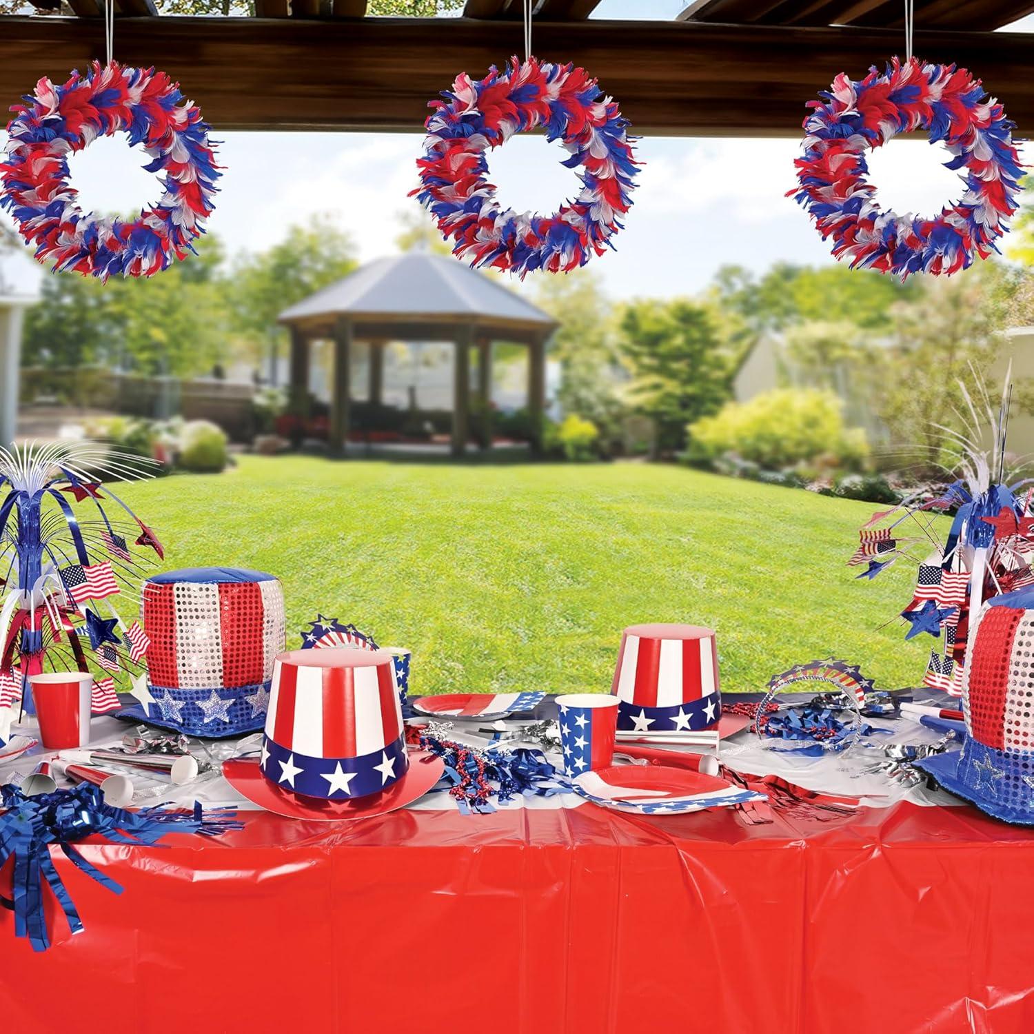 image:imageFeather Wreath red white blue Party Accessory 1 countFancy Wreath 12