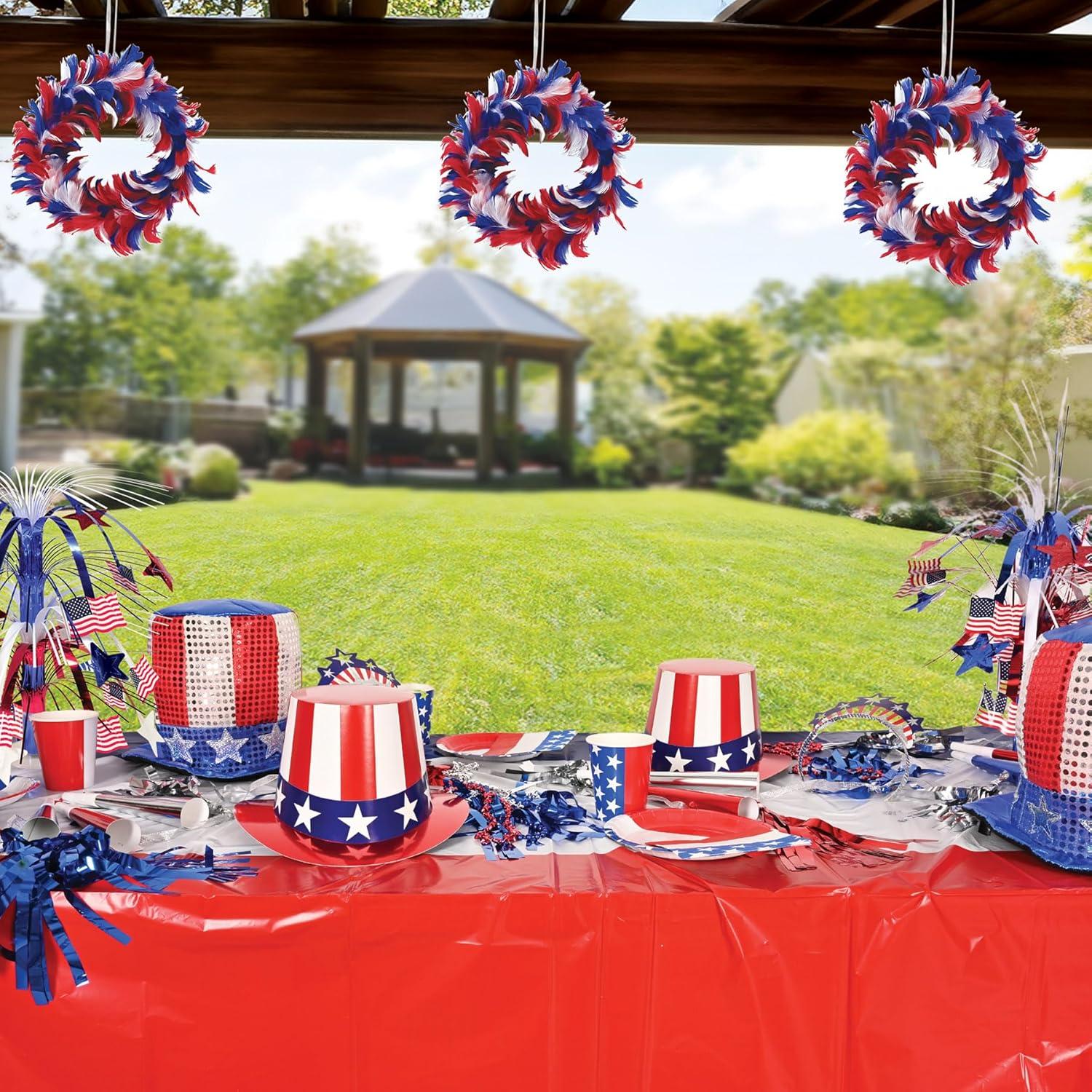 image:imageFeather Wreath red white blue Party Accessory 1 countFancy Wreath 8