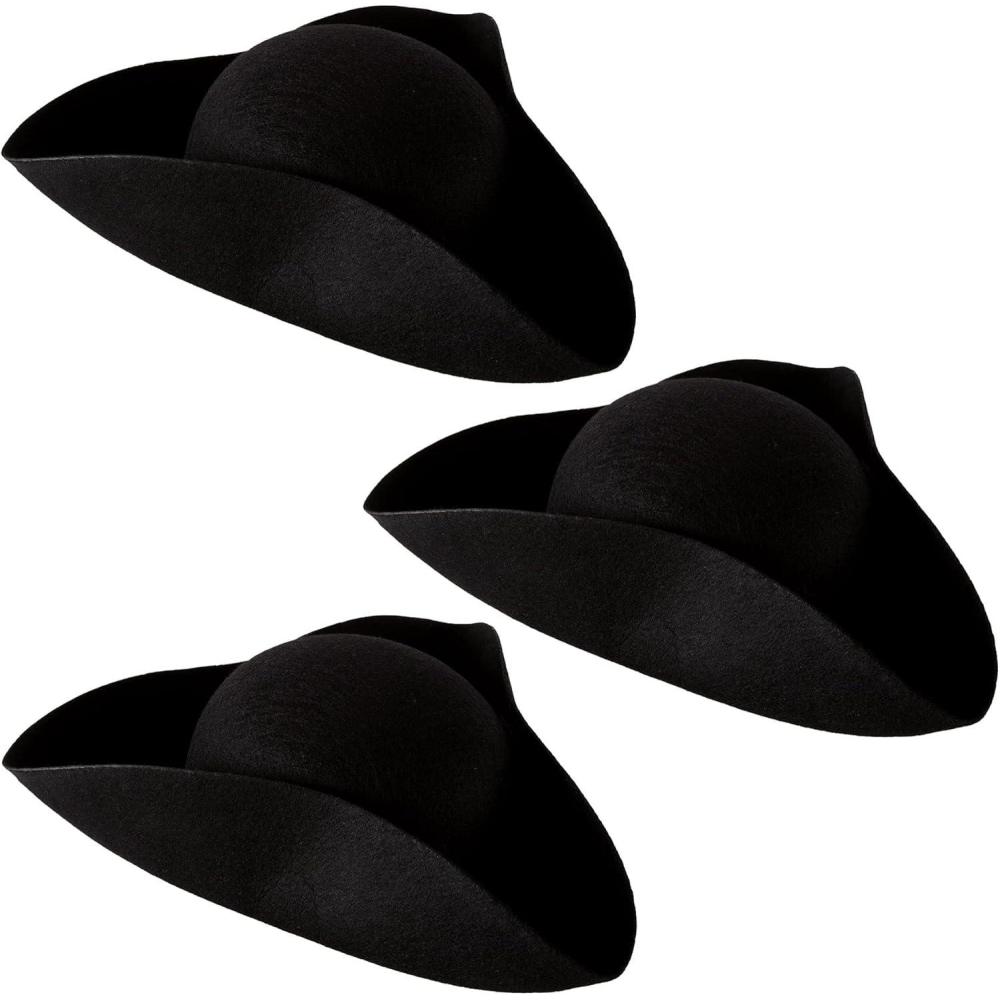 image:imageBeistle Felt Fabric Tricorn Hats Patriotic Colonial Headwear Fourth of July amp Memorial Day Party Supplies Pirate Birthday amp Halloween Accessories
