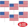 Beistle American Flag Yard Signs – 6 Pack, Small Patriotic Lawn Signs with Metal Stakes, Plastic Outdoor Flag Displays, Décor for Fourth of July, Memorial Day & Americana Events, 7½” x 11¼”