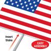 Beistle American Flag Yard Signs – 6 Pack, Small Patriotic Lawn Signs with Metal Stakes, Plastic Outdoor Flag Displays, Décor for Fourth of July, Memorial Day & Americana Events, 7½” x 11¼”